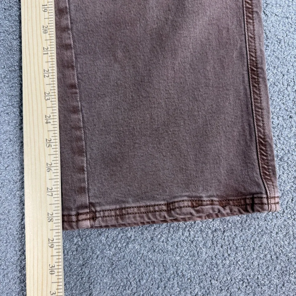 American Eagle Pants Women's 0 Brown Mid Rise Wide Leg Stretch Baggy - Picture 5 of 9